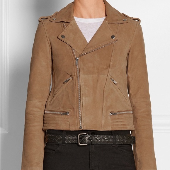 Coats | Maje Basalt Suede Biker Jacket 